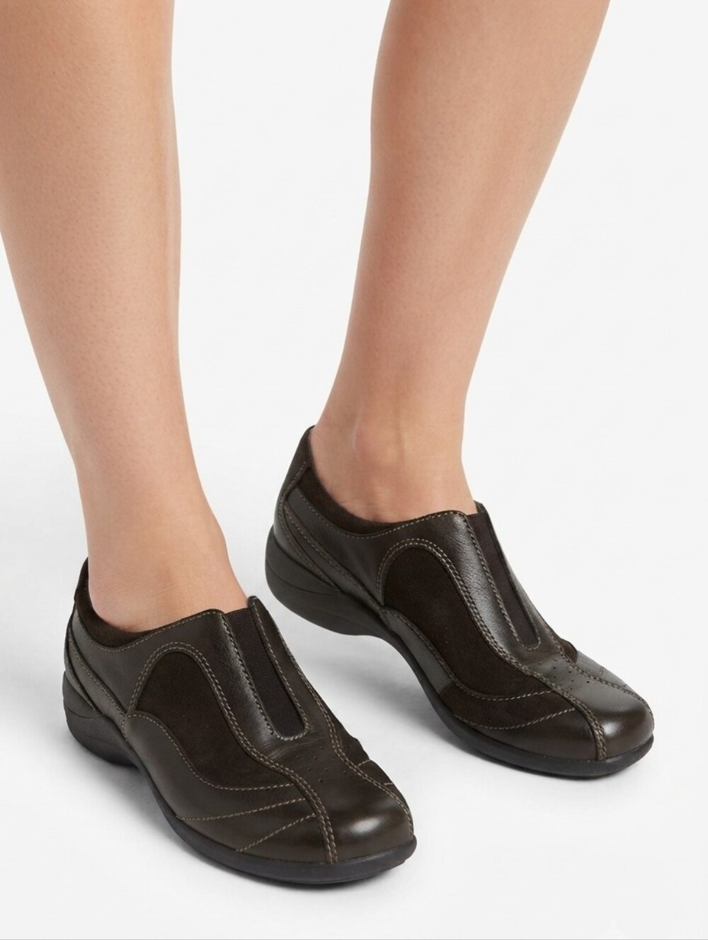 Hush Puppies Atmosphere Leather Flats Shoes Black Size 7.5 M
